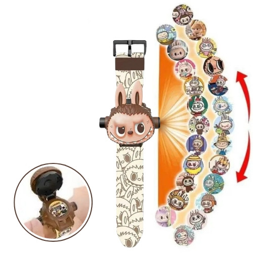 Дитячий годинник із 3D-проєктором 24 зображення Лабубу - Labubu, фото 1