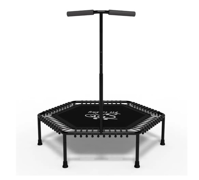 Фітнес батут з ручкою для тренувань FitToSky 127см чорний, фото 1