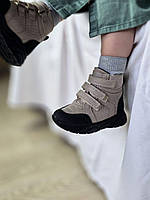 Дитячі підліткові ортопедичні шкіряні демісезонні черевики на липучках на флісі 32 размер, фото 9