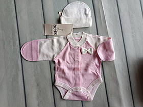 Боді для недоношеної дитини 42зріст, рожевий бант