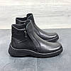 Чоловічі зимові шкіряні черевики на блискавці (натуральна шкіра) чорні на хутрі для чоловіків на зиму, розмір 40 41 42 43 44 45, фото 2