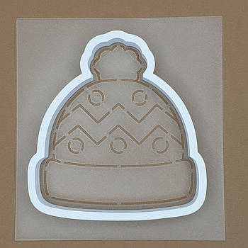 Набір вирубування з трафаретом Шапка з бумбоном 10.5 см