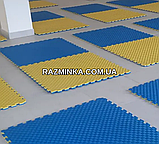 Мін. замовлення від 5 шт! СИНЬО-ЖОВТІ татамі 26мм, 100*100*2.6 см (1шт) | будо мат ластівчин хвіст, фото 5