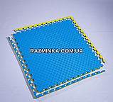 Мін. замовлення від 5 шт! СИНЬО-ЖОВТІ татамі 26мм, 100*100*2.6 см (1шт) | будо мат ластівчин хвіст, фото 4