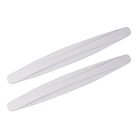 Захисні молдинги на кути бампера БІЛІ карбон 400х50мм 2шт (на скотчі)