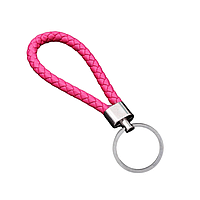 Брелок джгут для ключів (плетений ремінець) РОЖЕВИЙ