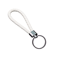 Брелок джгут для ключів (плетений ремінець) БІЛИЙ