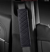 Чохол на ремінь безпеки з екошкіри 24.3*6 см Чорний, Ромби