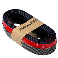 Молдинг переднього бампера КАРБОН чорний 4х250см гума (на скотчі) (вр-во SAMURAI)