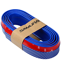 Молдинг переднього бампера КАРБОН синій 4х250см гума (на скотчі) (вр-во SAMURAI)