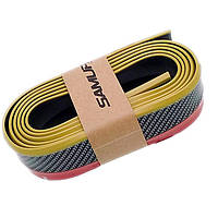 Молдинг переднього бампера КАРБОН чорний+жовтий 4х250см гума (на скотчі) (вр-во SAMURAI)