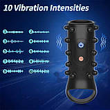 Насадка з вібрацією і шипами на пінис і мошонку Ultimate Couples Cage USB, фото 3