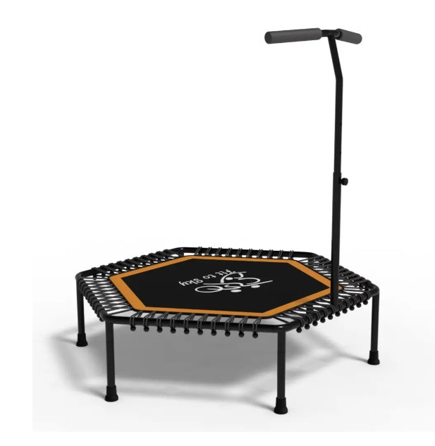 Фітнес батут з ручкою для тренувань FitToSky 127см помаранчовий, фото 1