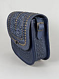 Авторська шкіряна сумка з металом "Дубок" ручної роботи, велика сумка з натуральної шкіри, фото 8