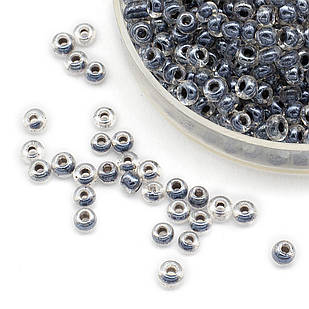 Бісер Китайський 12/0, Неоновий пофарбований усередині (LIC), Сірий 2210, Круглий, 100 г