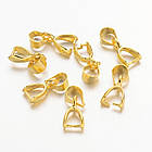 Тримач для Кулонів, Латунь, Колір: Золото, Розмір: 10x5.5x3мм, Отвір 3.5 мм, 10 шт, фото 3