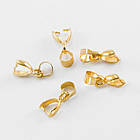 Тримач для Кулонів, Латунь, Колір: Золото, Розмір: 10x5.5x3мм, Отвір 3.5 мм, 10 шт, фото 4