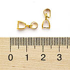 Тримач для Кулонів, Латунь, Колір: Золото, Розмір: 10x5.5x3мм, Отвір 3.5 мм, 10 шт, фото 8