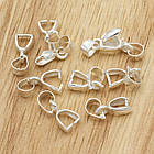 Тримач для Кулонів, Латунь, Колір: Срібло, Розмір: 10x5.5x3мм, Отвір 3.5мм, 10 шт, фото 3