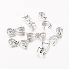 Тримач для Кулонів, Латунь, Колір: Срібло, Розмір: 10x5.5x3мм, Отвір 3.5мм, 10 шт, фото 7