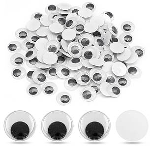 Око Живі для Скрапбукінгу та іграшок, Круглі, Колір: Чорний, Діаметр 14 мм, Товщина 3.5 мм, 100 шт./пач./пач