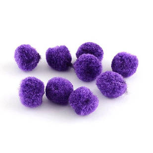 Помпон Ручної Роботи, Вовна, Круглі, Фіолетовий, 10 мм, 100 шт