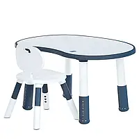 Пластиковий дитячий столик, висота 41,5х52,5 см, 1 стільчик, синій