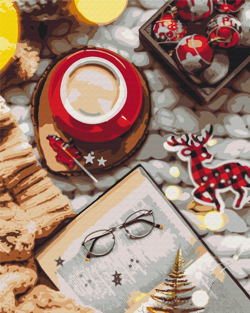 Картини за номерами 40×50. Кава на свято. BrushmeBS51364, фото 1