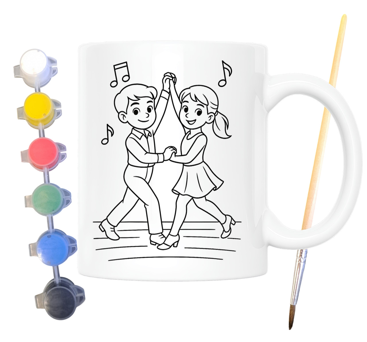 Набір для творчості кружка розмальовка Вальс 330 мл біла (КР0119), фото 1