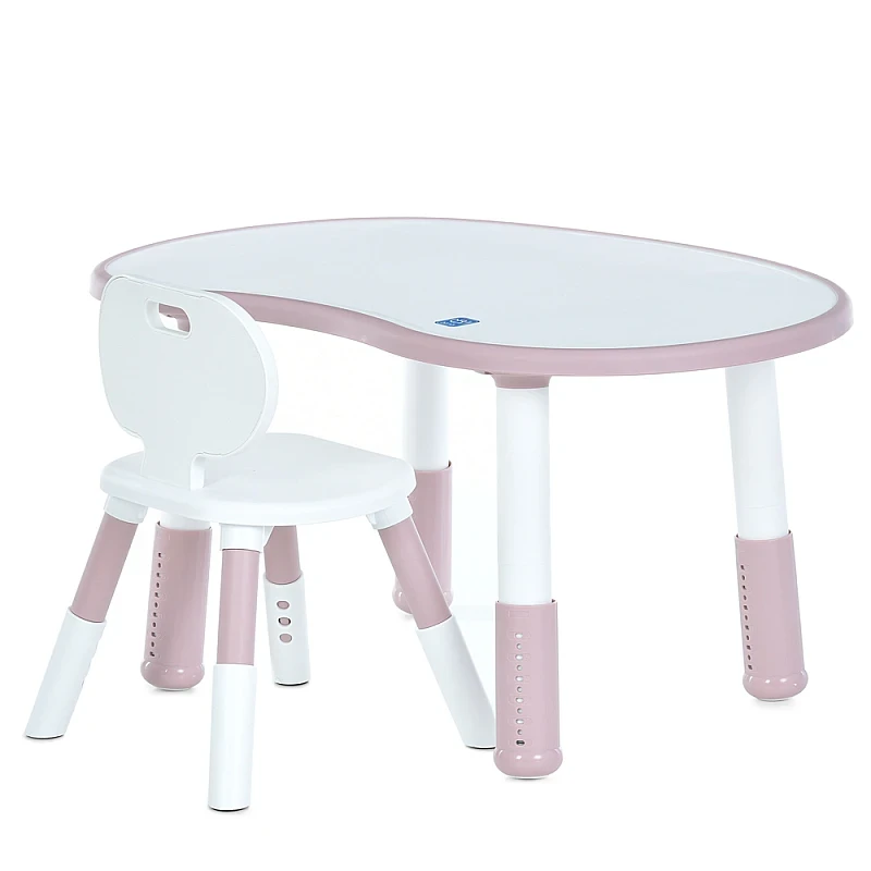 Дитячий столик, висота 41,5х52,5 см, 1 стільчик, рожевий, фото 1