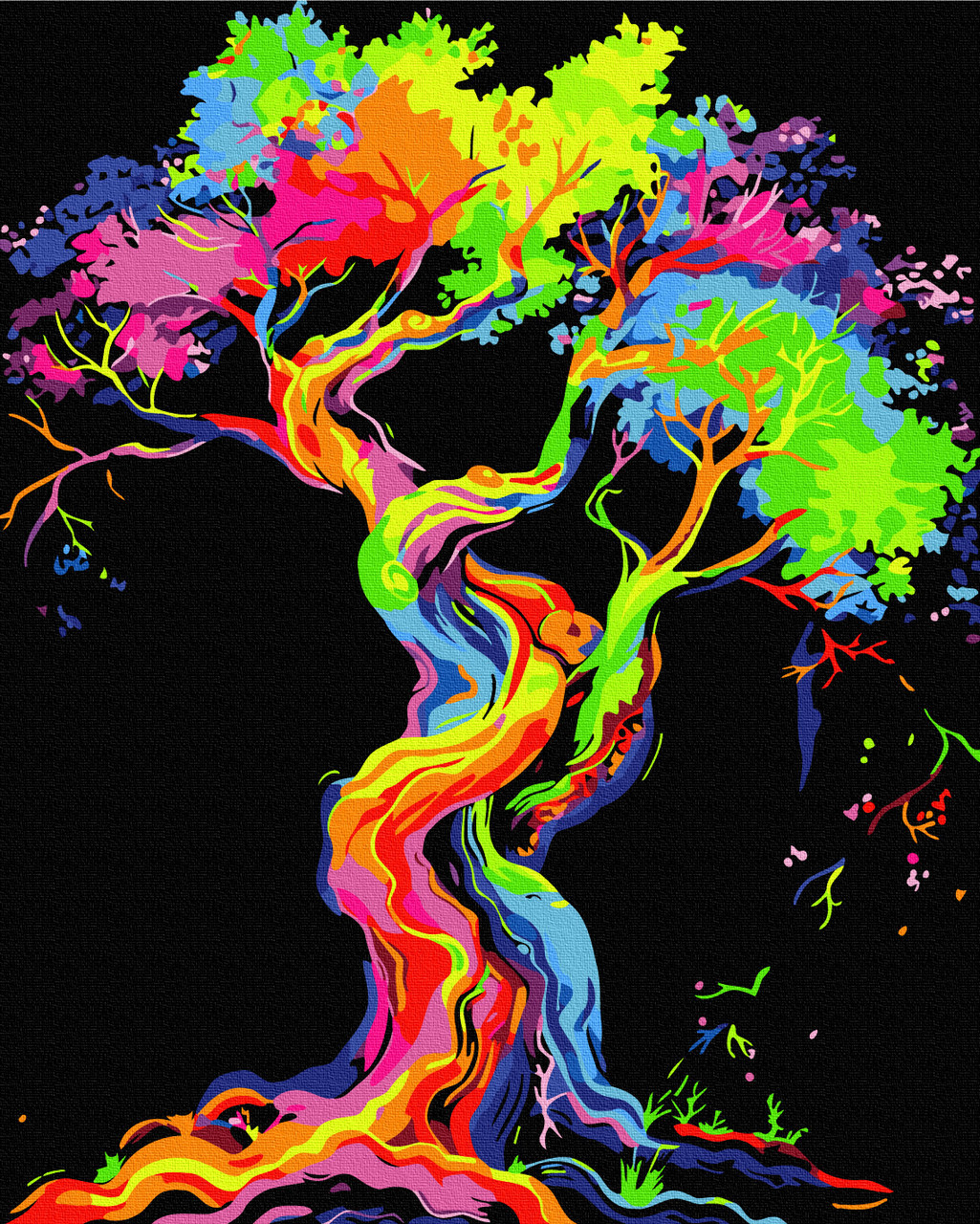 Картина за номерами Дерево мрій Brushme на ЧОРНОМУ ФОНІ 40х50см. BSB0028