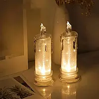 Большая свеча LED. Электрическая свеча на батарейках. Светодиодная свеча. Светильник. Огненок. Лампа.