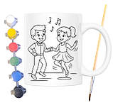 Набір для творчості кружка розмальовка Джайв 330 мл біла (КР0120), фото 2