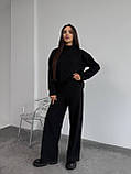 Чорний теплий жіночий костюм зі щільної трикотажної ангори, фото 8