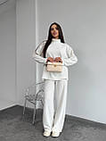 Молочний теплий жіночий костюм зі щільної трикотажної ангори, фото 6