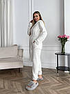 Жіночий домашній МАХРОВИЙ костюм 3в1 Штани+топ+жакет МОЛОЧНИЙ 1633, фото 6