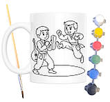 Набір для творчості кружка розмальовка Бойовий гопак 330 мл біла (КР0122), фото 2