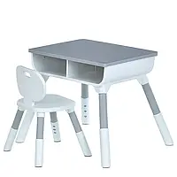 Столик мультивуд зі стільцем сірий