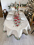 Новорічна скатертина 137х240 см. на овальний стіл  гобеленова RUNNER1391NA, фото 5