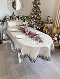 Новорічна скатертина 137х240 см. на овальний стіл  гобеленова RUNNER1391NA, фото 7