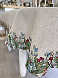 Новорічна скатертина 137х240 см. на овальний стіл  гобеленова RUNNER1391NA, фото 4