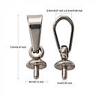 Тримач Шапочкою під Бусіну з Напівотворством, Неіржавка сталь, Розмір: 12х4мм, Пін 1 мм, 10 шт, фото 6