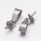 Тримач Шапочкою під Бусіну з Напівотворством, Неіржавка сталь, Розмір: 12х4мм, Пін 1 мм, 10 шт, фото 9