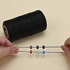 Шнур Вощений Поліестер Плоский, Колір: Чорний, Розмір 1х0.3 мм, приблизно 260 м/котушка, 1 катушка, фото 2