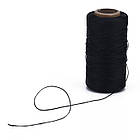 Шнур Вощений Поліестер Плоский, Колір: Чорний, Розмір 1х0.3 мм, приблизно 260 м/котушка, 1 катушка, фото 7