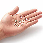 Підвіски Плоскі Круглі Хрест, Сплав і Емаль, Біла емаль, Світле Золото, 15х12х1.5 мм, Отвір 1.6 мм, 20 шт, фото 3