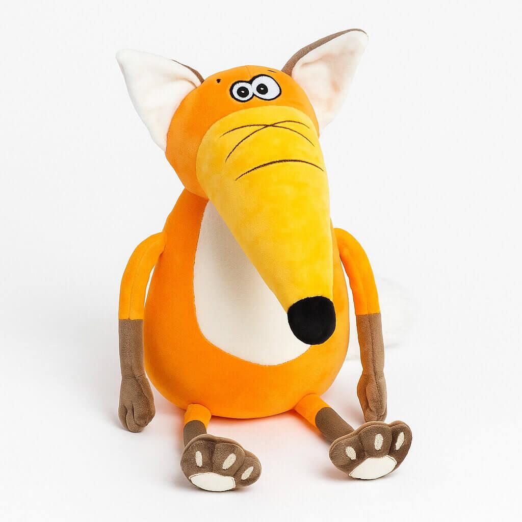 М’яка іграшка лис рудий 39 см — кумедний плюшевий лисеня з тонкими лапками, арт. 002185, фото 1