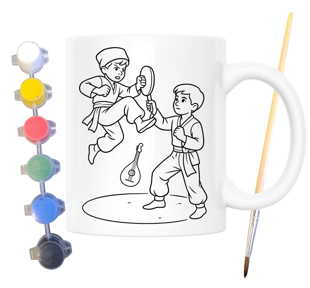 Набір для творчості кружка розмальовка Бойовий гопак 330 мл біла (КР0123), фото 1