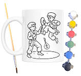 Набір для творчості кружка розмальовка Бойовий гопак 330 мл біла (КР0123), фото 2