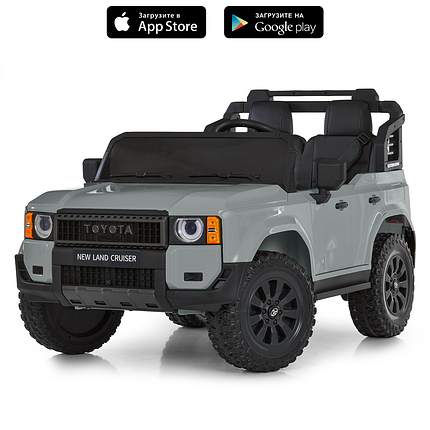 Електромобіль Джип дитячий (2 мотори 45W, аккум.12V10AH, підсвічування, пульт 2,4G) Bambi M 6280EBLR-11 Сірий, фото 2